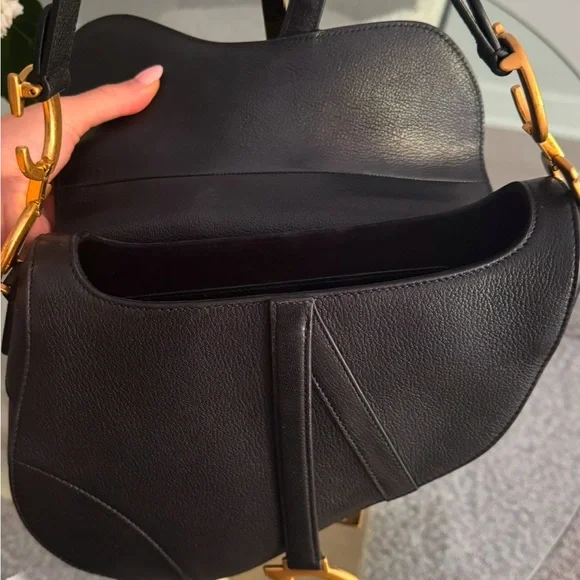 Dior Black Saddle Bag with Gold Hardware - Picture 6 of 9